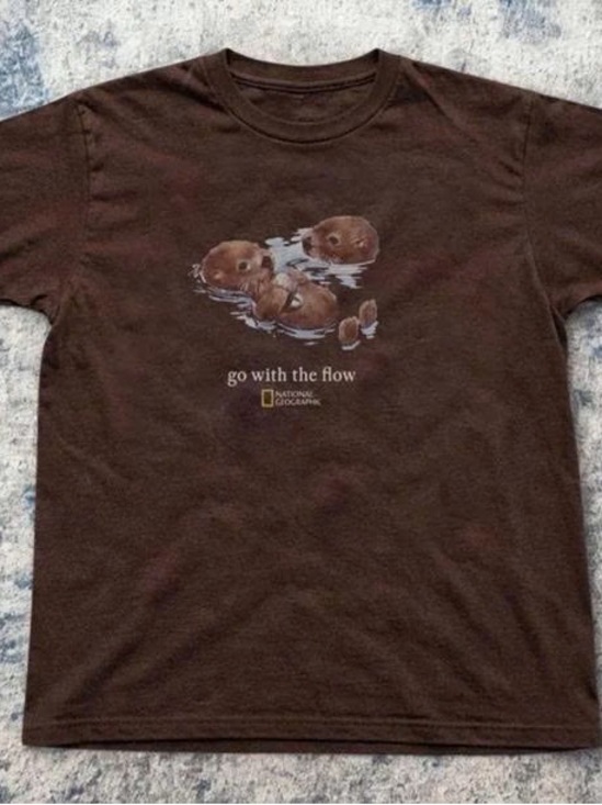 Gildan Other - Otter 'Go With The Flow' Graphic Tee